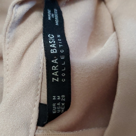 Zara Tan color ruffle sleeve mini dress Size M - Picture 7 of 8